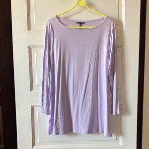 Eileen Fisher Light Purple Long Sleeve Tunic Top, Tencel